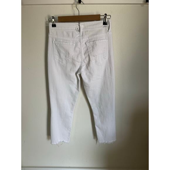 Mother Jeans High Waisted Looker Ankle Fray Size 25 White - Picture 4 of 11